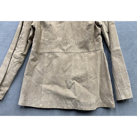 Marcelle Renee Leather Jacket Women’s Large Tan Notch 5 Button Style 2119 - Picture 14 of 16